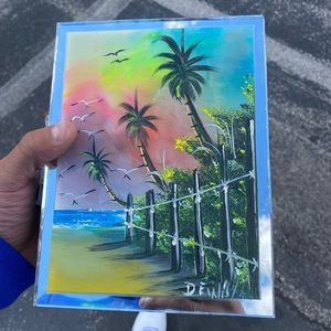 Abstract Unique Mirror Tile Painting